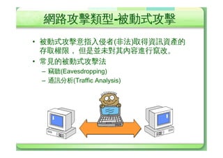 c)¸Øóè-ôÌ¸Ø
• ôÌ¸Ø8]§kæÁæéÐ·Ã«™†
  ý¿ÐL·
• lYôÌ¸Ø,
 – ý (Masquerade)
 – g(Replay)
 – Ã¹·(Message Modification)
 – œ(Denial of Service)
 