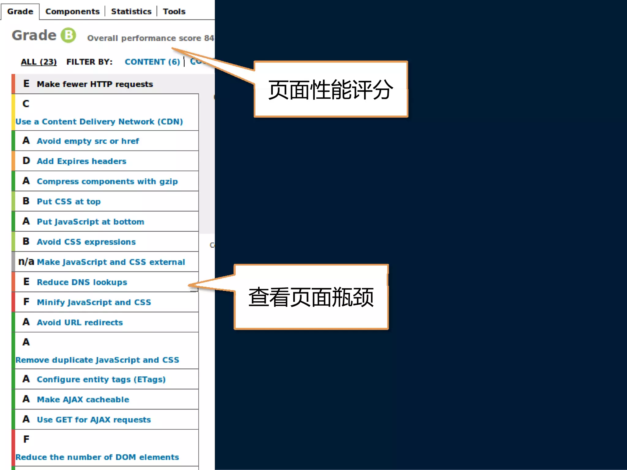 页面性能评分




查看页面瓶颈
 