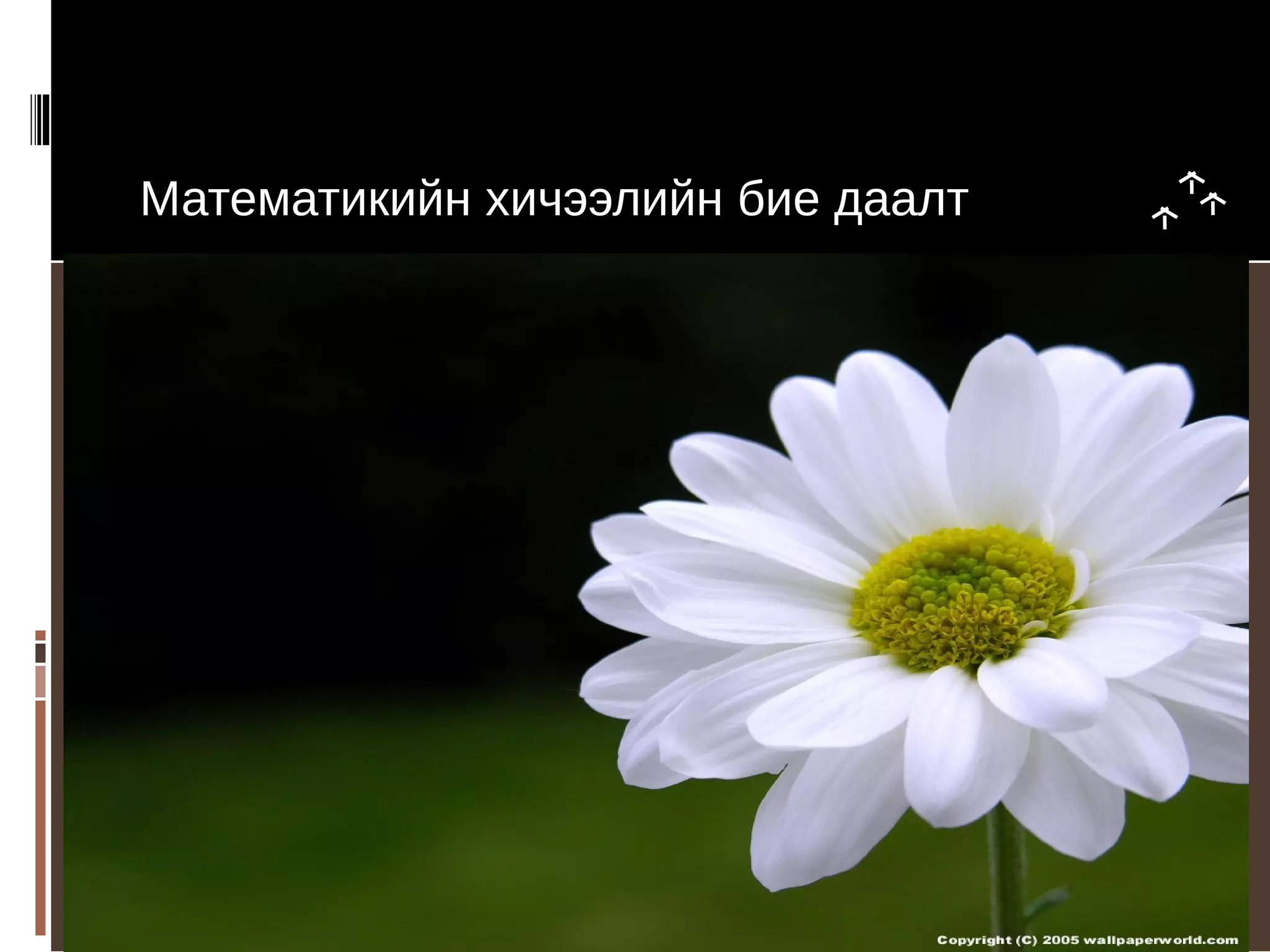 Математикийн хичээлийн бие даалт

Click icon to add picture
 