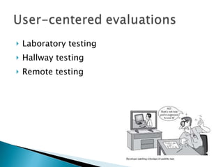 Laboratory testing Hallway testing Remote testing 