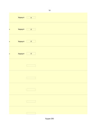 14



              Хариулт   a




d. Маш сайн   Хариулт   d




d. Маш сайн   Хариулт   d




d. Маш сайн   Хариулт   d




                            Хуудас 283
 