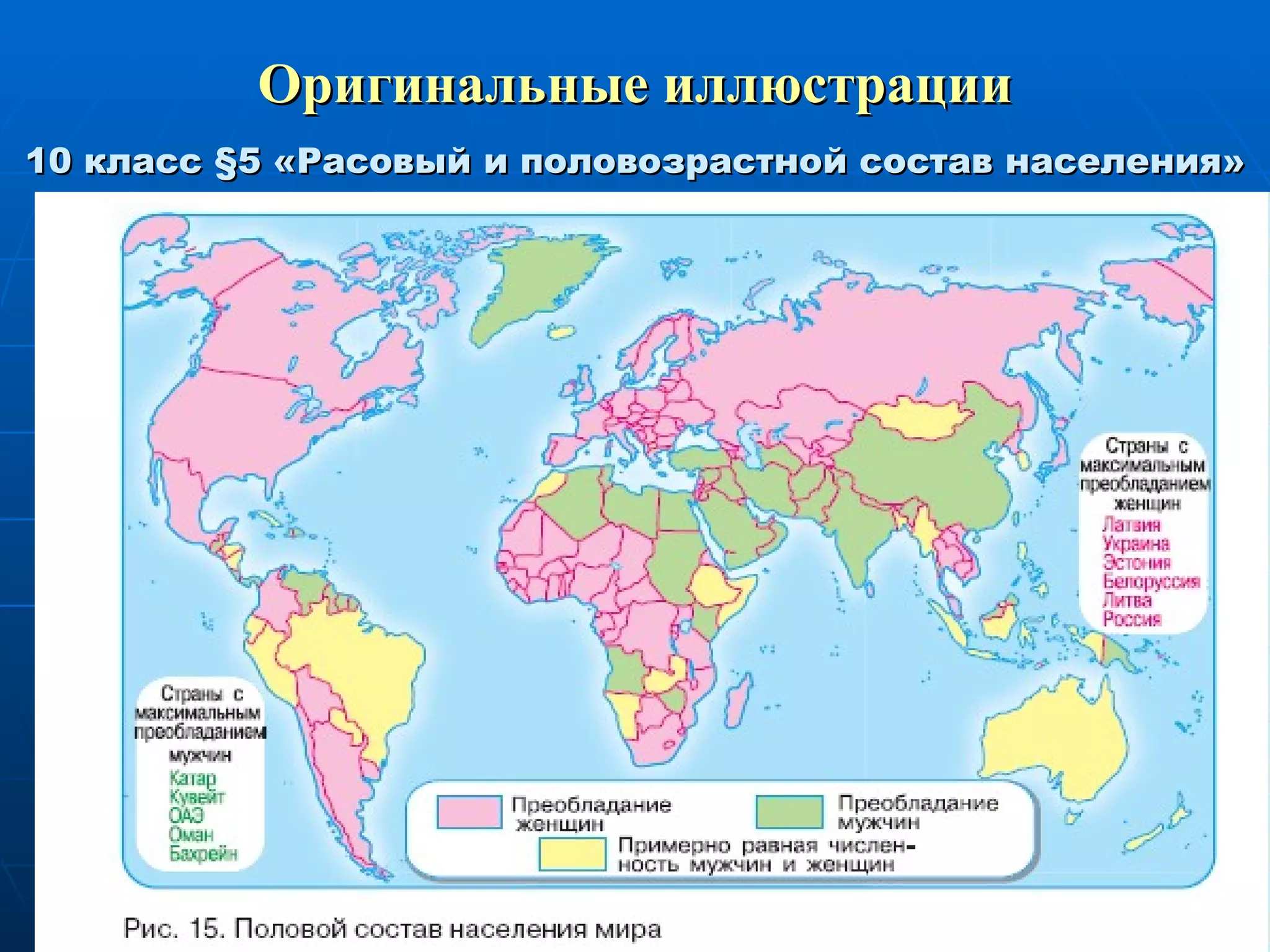Оригинальные иллюстрации 10 класс  § 5 «Расовый и половозрастной состав населения» 