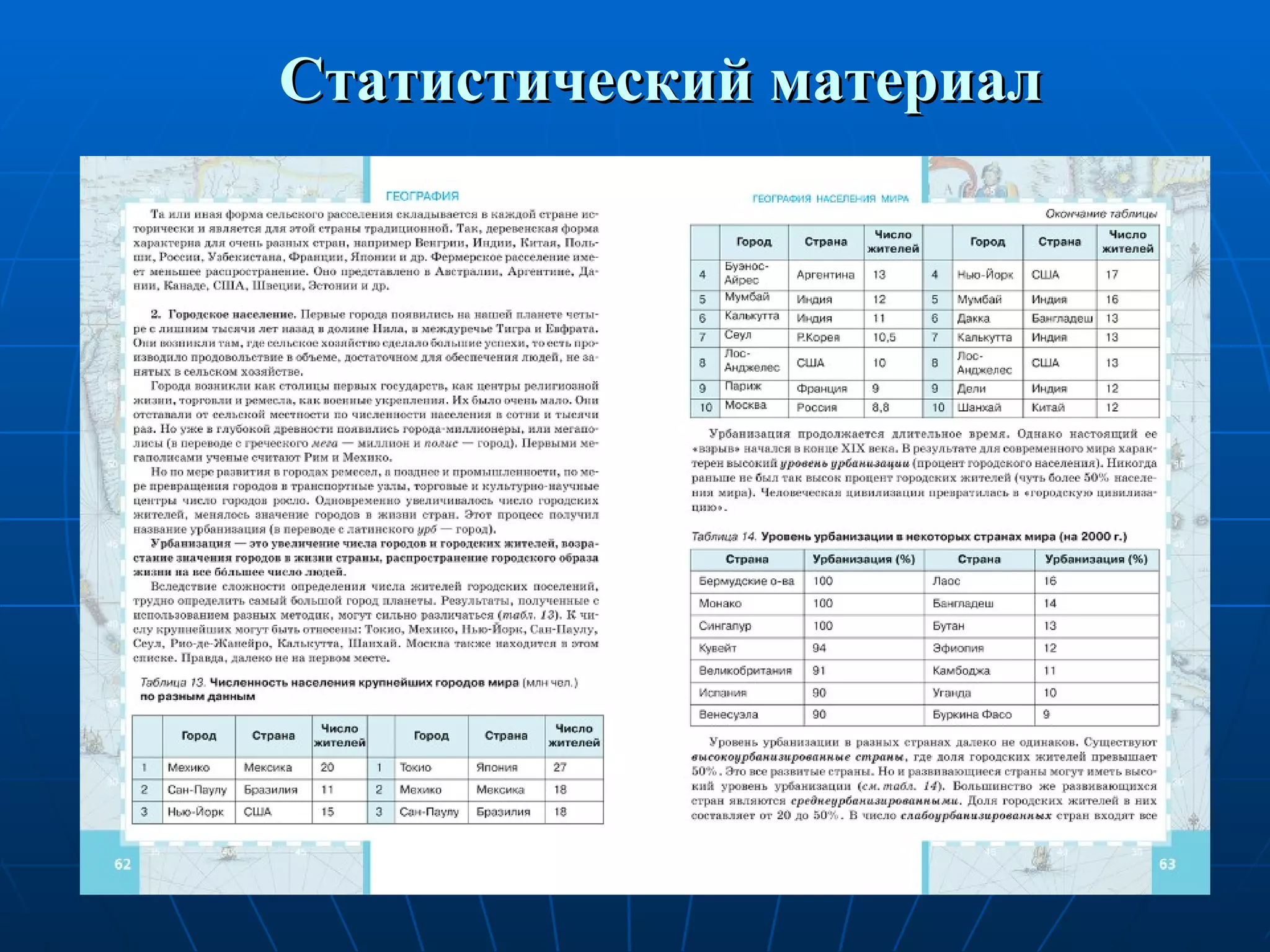 Статистический материал 