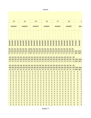 Анализ




              23                                  24                                  25                                  26                                  27                                  28                                      29


         #NAME?                              #NAME?                              #NAME?                              #NAME?                              #NAME?                              #NAME?                               #NAME?
#NAME?
         #NAME?
                  #NAME?
                           #NAME?
                                    #NAME?
                                             #NAME?
                                                      #NAME?
                                                               #NAME?
                                                                        #NAME?
                                                                                 #NAME?
                                                                                          #NAME?
                                                                                                   #NAME?
                                                                                                            #NAME?
                                                                                                                     #NAME?
                                                                                                                              #NAME?
                                                                                                                                       #NAME?
                                                                                                                                                #NAME?
                                                                                                                                                         #NAME?
                                                                                                                                                                  #NAME?
                                                                                                                                                                           #NAME?
                                                                                                                                                                                    #NAME?
                                                                                                                                                                                             #NAME?
                                                                                                                                                                                                      #NAME?
                                                                                                                                                                                                               #NAME?

                                                                                                                                                                                                                        #NAME?

                                                                                                                                                                                                                                 #NAME?
#N #N #N #N #N #N #N #N #N #N #N #N #N #N #N #N #N #N #N #N #N #N #N #N
AM AM AM AM AM AM AM AM AM AM AM AM AM AM AM AM AM AM AM AM AM AM AM AM #NA #NA
E? E? E? E? E? E? E? E? E? E? E? E? E? E? E? E? E? E? E? E? E? E? E? E? ME? ME?

#N #N #N #N #N #N #N #N #N #N #N #N #N #N #N #N #N #N #N #N #N #N #N #N
AM AM AM AM AM AM AM AM AM AM AM AM AM AM AM AM AM AM AM AM AM AM AM AM #NA #NA
E? E? E? E? E? E? E? E? E? E? E? E? E? E? E? E? E? E? E? E? E? E? E? E? ME? ME?

#N #N #N #N #N #N #N #N #N #N #N #N #N #N #N #N #N #N #N #N #N #N #N #N
AM AM AM AM AM AM AM AM AM AM AM AM AM AM AM AM AM AM AM AM AM AM AM AM #NA #NA
E? E? E? E? E? E? E? E? E? E? E? E? E? E? E? E? E? E? E? E? E? E? E? E? ME? ME?
 0 0 0 0 0 0 0 0 0 0 0 0 0 0 0 0 0 0 0 0 0 0 0                        0   0   0
 0 0 0 0 0 0 0 0 0 0 0 0 0 0 0 0 0 0 0 0 0 0 0                        0   0   0
 0 0 0 0 0 0 0 0 0 0 0 0 0 0 0 0 0 0 0 0 0 0 0                        0   0   0
 0 0 0 0 0 0 0 0 0 0 0 0 0 0 0 0 0 0 0 0 0 0 0                        0   0   0
 0 0 0 0 0 0 0 0 0 0 0 0 0 0 0 0 0 0 0 0 0 0 0                        0   0   0
 0 0 0 0 0 0 0 0 0 0 0 0 0 0 0 0 0 0 0 0 0 0 0                        0   0   0
 0 0 0 0 0 0 0 0 0 0 0 0 0 0 0 0 0 0 0 0 0 0 0                        0   0   0
 0 0 0 0 0 0 0 0 0 0 0 0 0 0 0 0 0 0 0 0 0 0 0                        0   0   0
 0 0 0 0 0 0 0 0 0 0 0 0 0 0 0 0 0 0 0 0 0 0 0                        0   0   0
 0 0 0 0 0 0 0 0 0 0 0 0 0 0 0 0 0 0 0 0 0 0 0                        0   0   0
 0 0 0 0 0 0 0 0 0 0 0 0 0 0 0 0 0 0 0 0 0 0 0                        0   0   0
 0 0 0 0 0 0 0 0 0 0 0 0 0 0 0 0 0 0 0 0 0 0 0                        0   0   0
 0 0 0 0 0 0 0 0 0 0 0 0 0 0 0 0 0 0 0 0 0 0 0                        0   0   0
 0 0 0 0 0 0 0 0 0 0 0 0 0 0 0 0 0 0 0 0 0 0 0                        0   0   0
 0 0 0 0 0 0 0 0 0 0 0 0 0 0 0 0 0 0 0 0 0 0 0                        0   0   0
 0 0 0 0 0 0 0 0 0 0 0 0 0 0 0 0 0 0 0 0 0 0 0                        0   0   0

                                                                                                             Хуудас 11
 