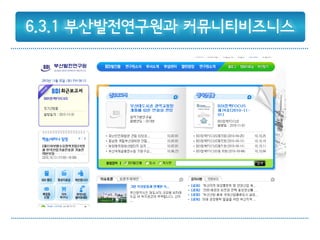 6.3.1 부산발전연구원과 커뮤니티비즈니스
 