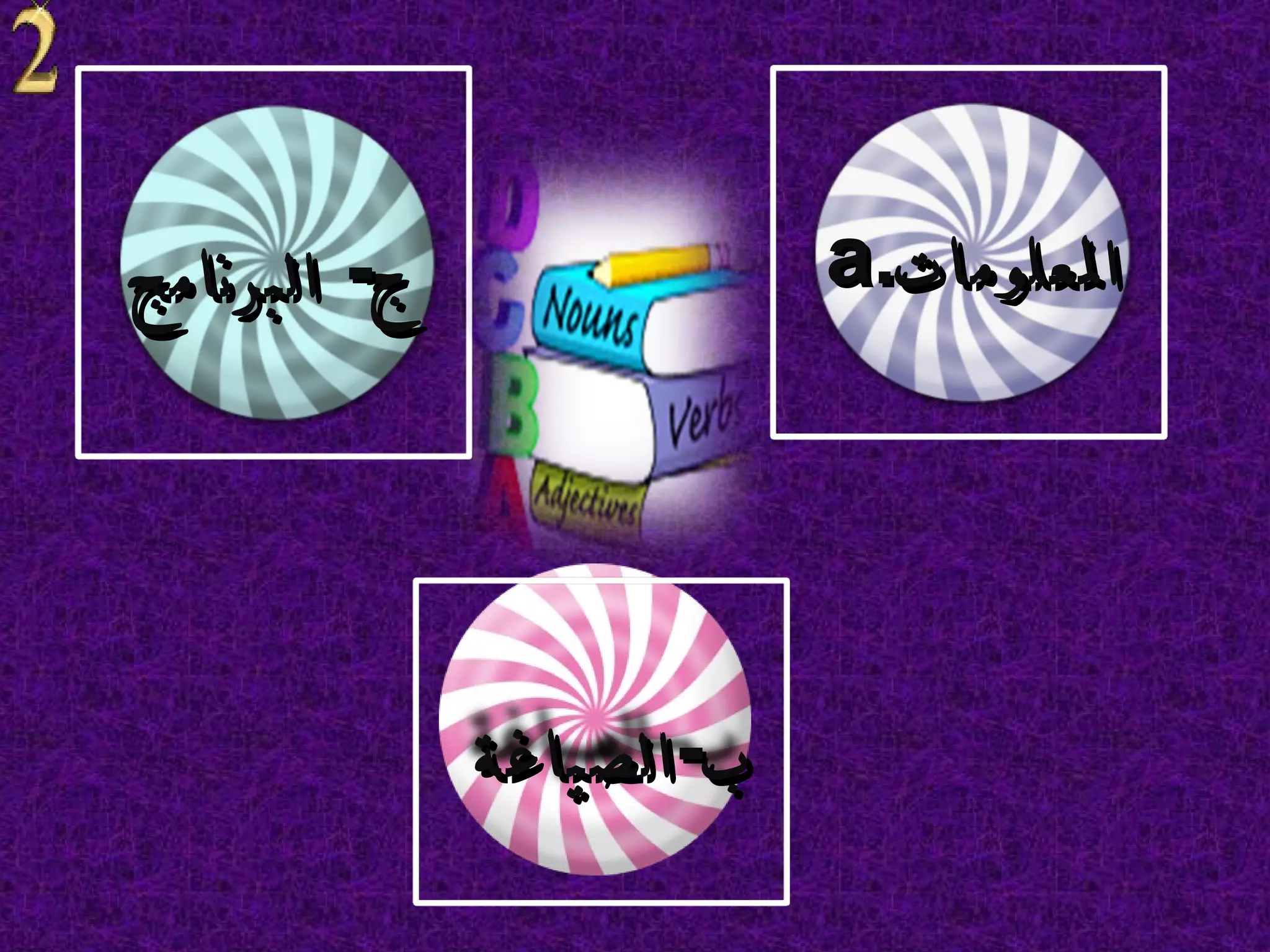 المعلومات ج -  البرنامج ب - الصياغة  