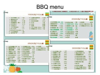 BBQ menu 