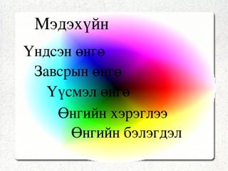 Завсрын өнгө гаргаж чаддаг  