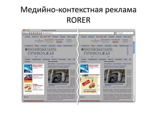 Медийно-контекстная реклама RORER