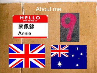 About me 蔡佩錦 Annie 