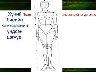 Хүний биеийн хэмжээсийн үндсэн цэгүүд  Шагайн цэг  бүстэй хувцасны уртын хэмжээг авахад хэрэглэнэ. 