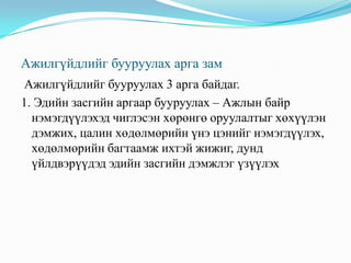   Мөчлөгийн буюу циклийн ажилгүйдэлЭдийн засгийн хөгжлийн циклтэй холбоотой. Эдийн засгийн хямрал, үйлдвэрлэлийн уналтын улмаас үүссэн ажилгүйдлийг мөчлөгийн ажилгүйдэл гэнэ.                                               Монгол улсад үйлдвэрлэл их унаж байсан хэт инфляцитай үед буюу 1990-1994 онуудад ажилгүйдэл 6,5%-иас давж байсан.