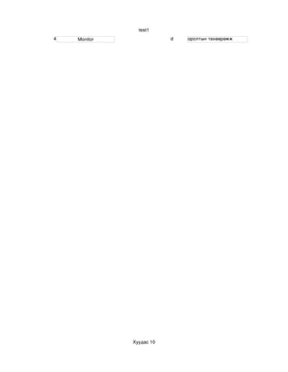 test1
4   Monitor               d   оролтын төхөөрөмж




              Хуудас 10
 
