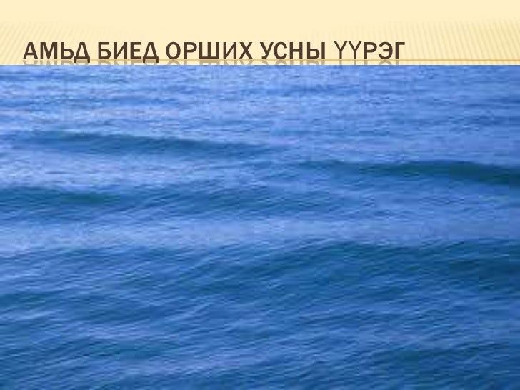 ус бидний амьдрал
