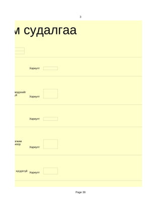 3




хим судалгаа

                         Хариулт




   d. юу ч мэдэхийг
   хүсдэггүй
                         Хариулт




d.аяз                    Хариулт




d. сайхан хөгжим
дахин сонсмоор
санагддаг                Хариулт




d. түгээхийг хүсдэггүй
                         Хариулт




                                   Page 39
 