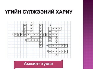 Үгийн сүлжээний хариуАмжилт хүсье