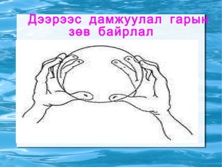 Дээрээс дамжуулал гарын зөв байрлал  