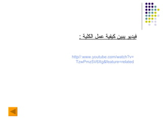 http :// www . youtube . com / watch?v = TzwPmz5V6Xg&feature = related فيديو يبين كيفية عمل الكلية  : 
