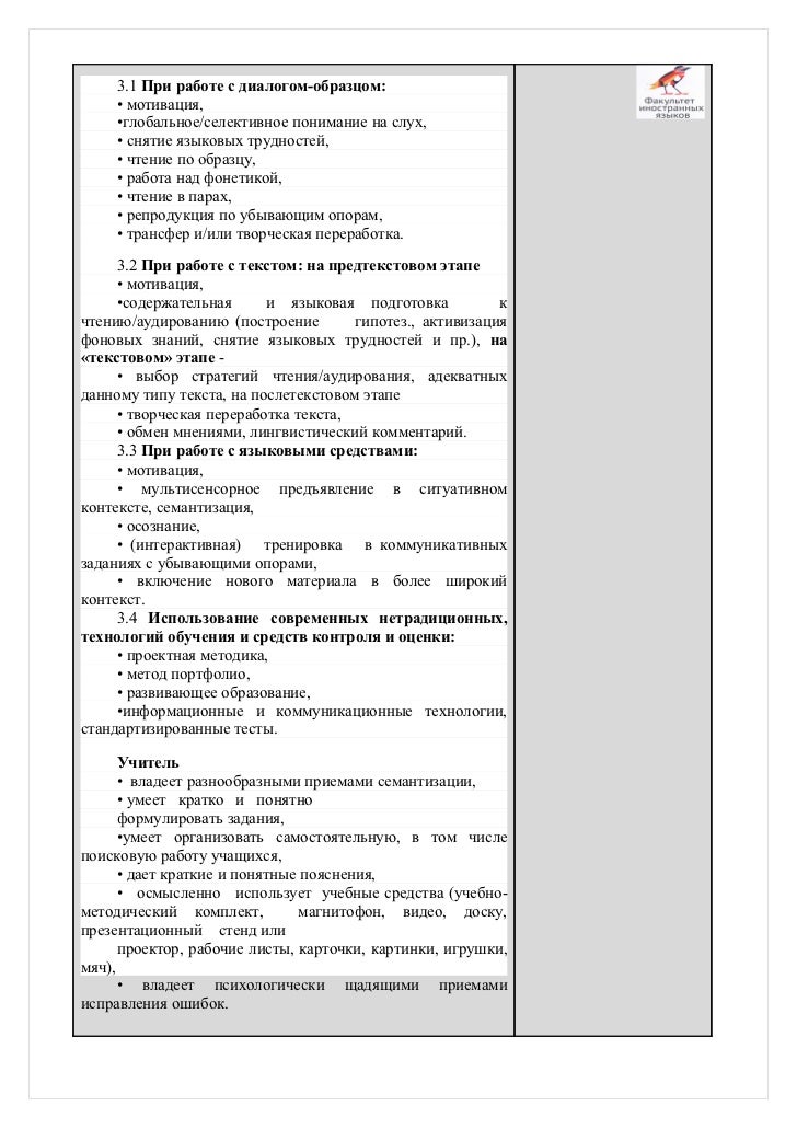 Карта Наблюдения Урока Образец - specialsrelizua