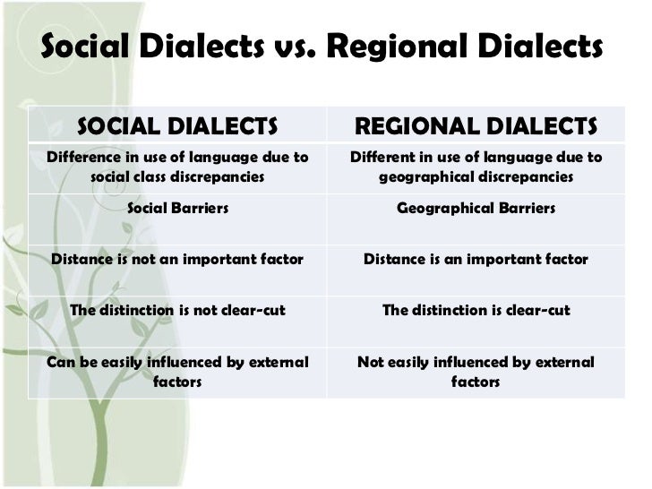 Social Dialects in English