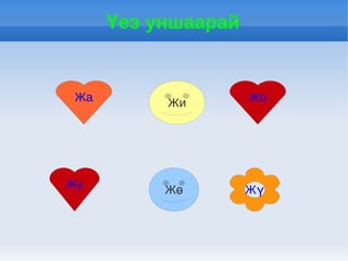 Үеэ уншаарай


 Жа        Жи        Жо




Жу         Жө        Жү
 