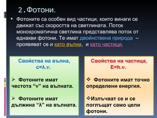 Фотони.обяснение на фотоефекта | PPT