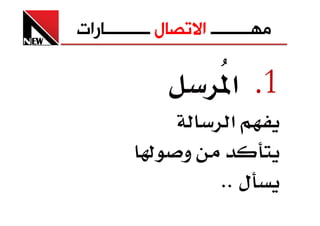 ‫ﻣﻬـــــــــ ﺍﻻﺗﺼﺎﻝ ــــــــــﺎﺭﺍﺕ‬

                        ‫1. א‬
                          ‫א‬
          ‫‬       ‫و‬
                        ‫ل ‪KK‬‬
 