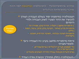 הטכנולוגיה כמיומנות יסוד בעולם העבודה :  הצורך להכשיר את הדור הצעיר לשוק העבודה ולחיי היומיום מיומנויות מחשב  (  הקלדה ,  יצירת קובץ ,  שמירה וכד ')  מיומנויות מידע  ( אחזור  ,  הערכה ,  מיון ,  סינון ,  עיבוד ,  הפצת מידע )  מיומנויות חשיבה גבוהות  ,  חשיבה יצירתית ,  חשיבה ביקורתית פיתוח מיומנויות מחשב בקרב כח העבודה כיעד לאומי / חברתי  :  כלי לצמצום פערים דיגיטליים  (  עניים / עשירים ,  מרכז / פריפריה וכד ') בסיס ליצירת מקומות עבודה וחדירה לשווקים גלובליים הטכנולוגיה כחלק מתהליך הכשרת אזרח העתיד :  נטיקה  ( כללי התנהגות בסביבת מידע :  זכויות יוצרים ,  שמירה על פרטיות ,  כללי כתיבה  - מניעת אלימות ברשת )  אקטיביזם חברתי ,  דמוקרטיה השתתפותית  Youtube Video 