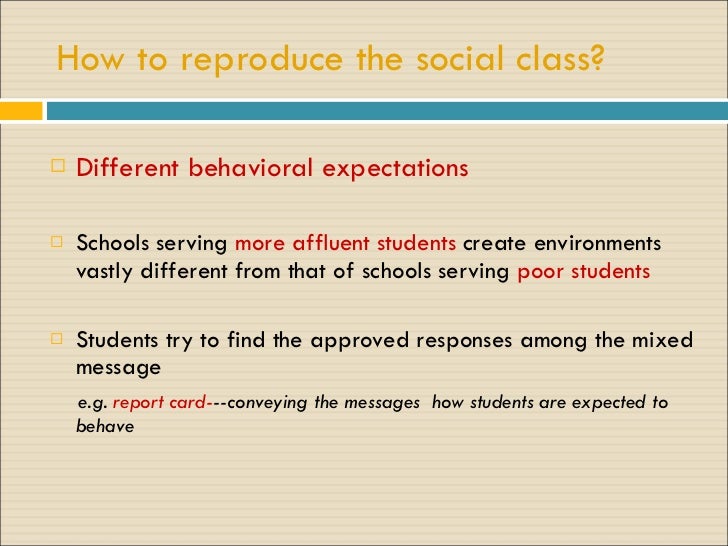 social class and the hidden curriculum of work essay