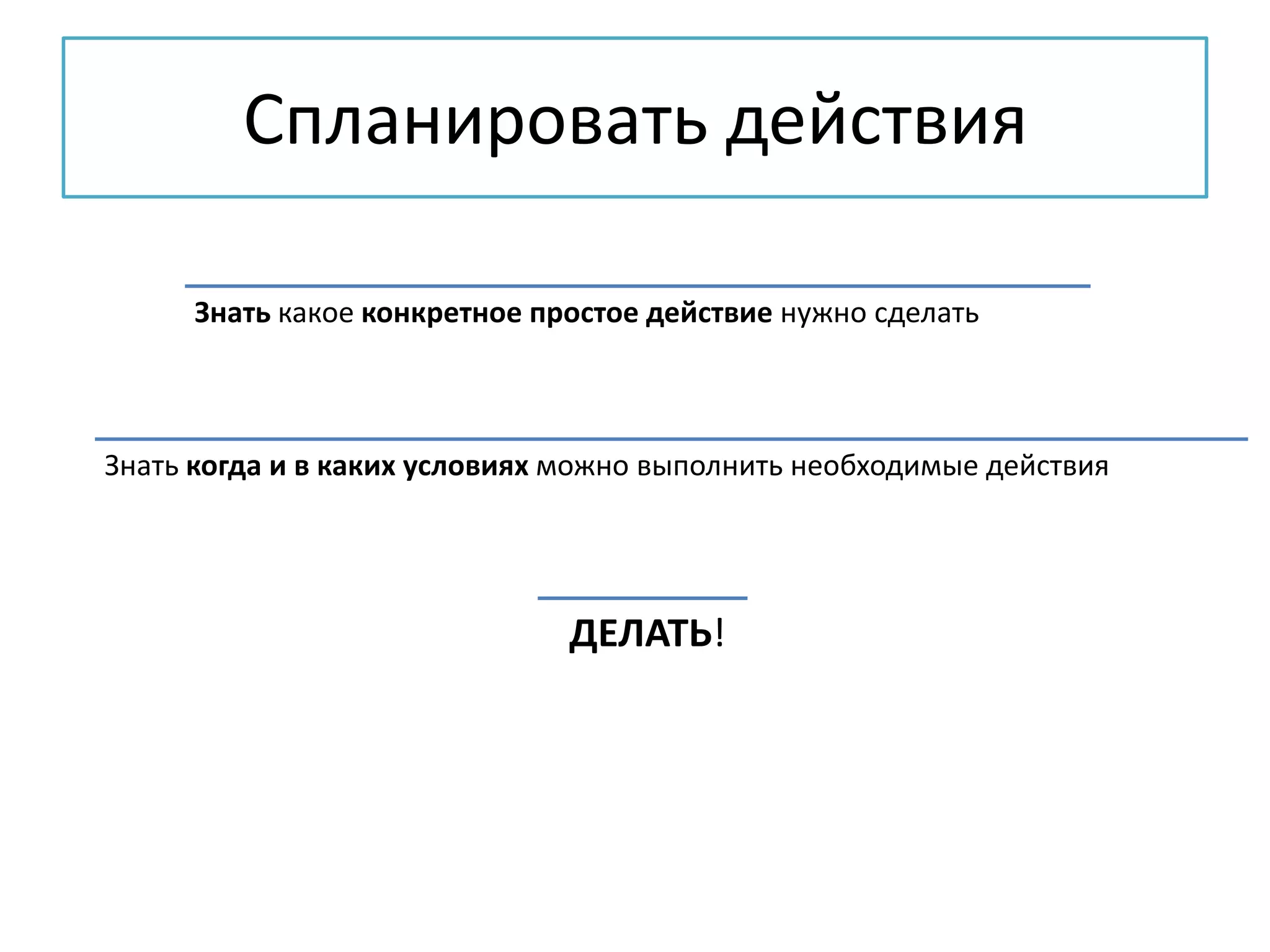 Спланировать действия