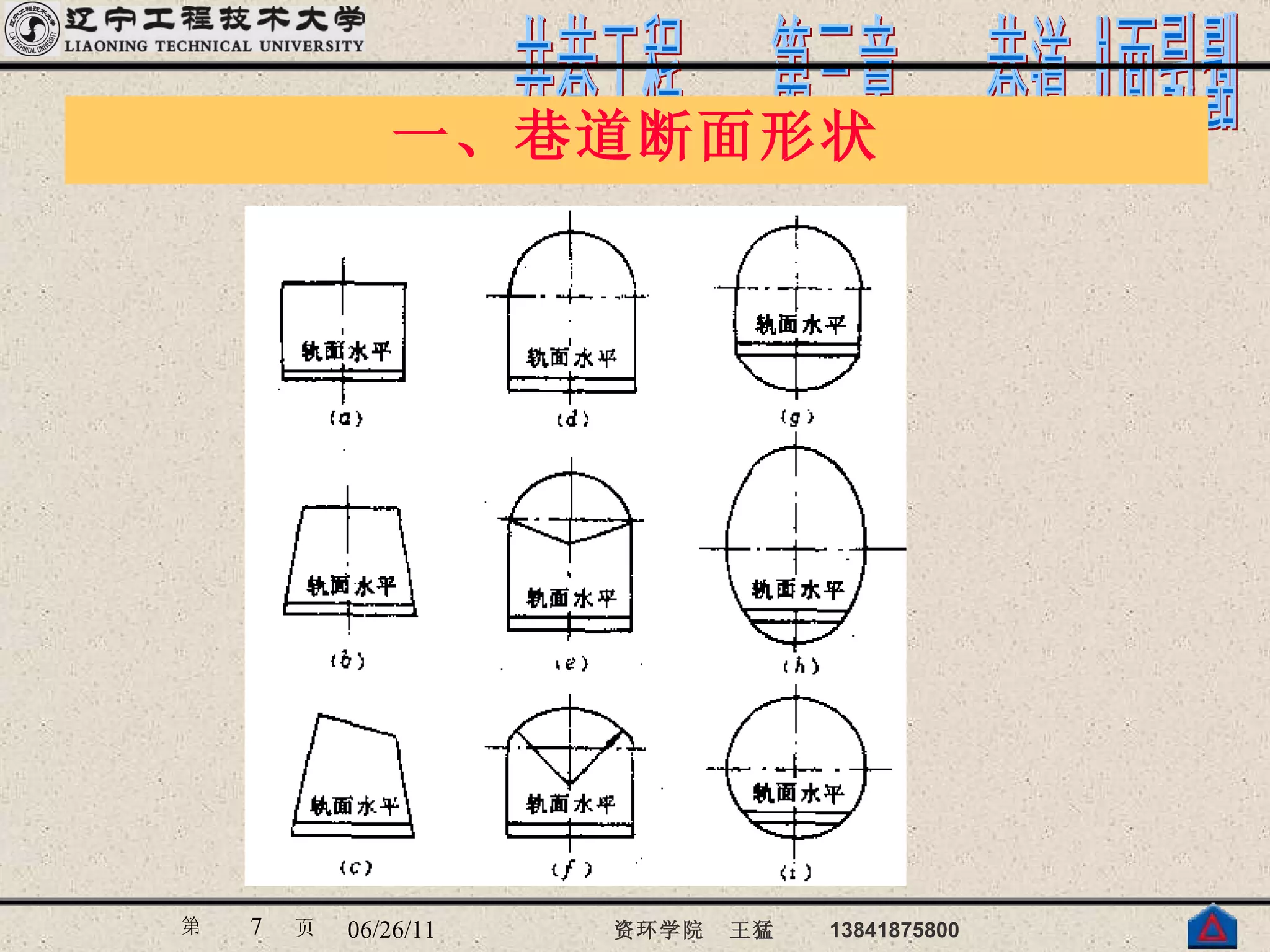 一、巷道断面形状 
