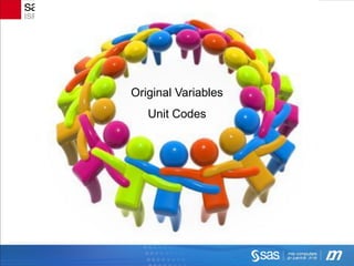 Original Variables
   Unit Codes
 