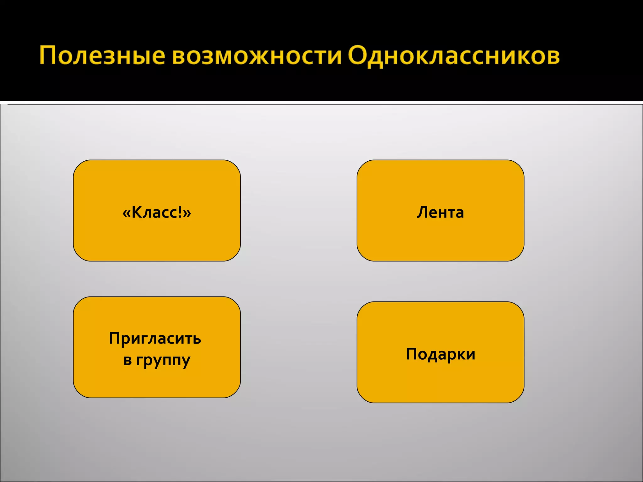 «Класс!» Пригласить  в группу Подарки Лента 
