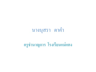นางนุสรา ตาคา
ครู ชำนำญกำร โรงเรียนแม่ แตง
 