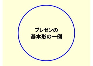 プレゼンの
基本形の一例
 