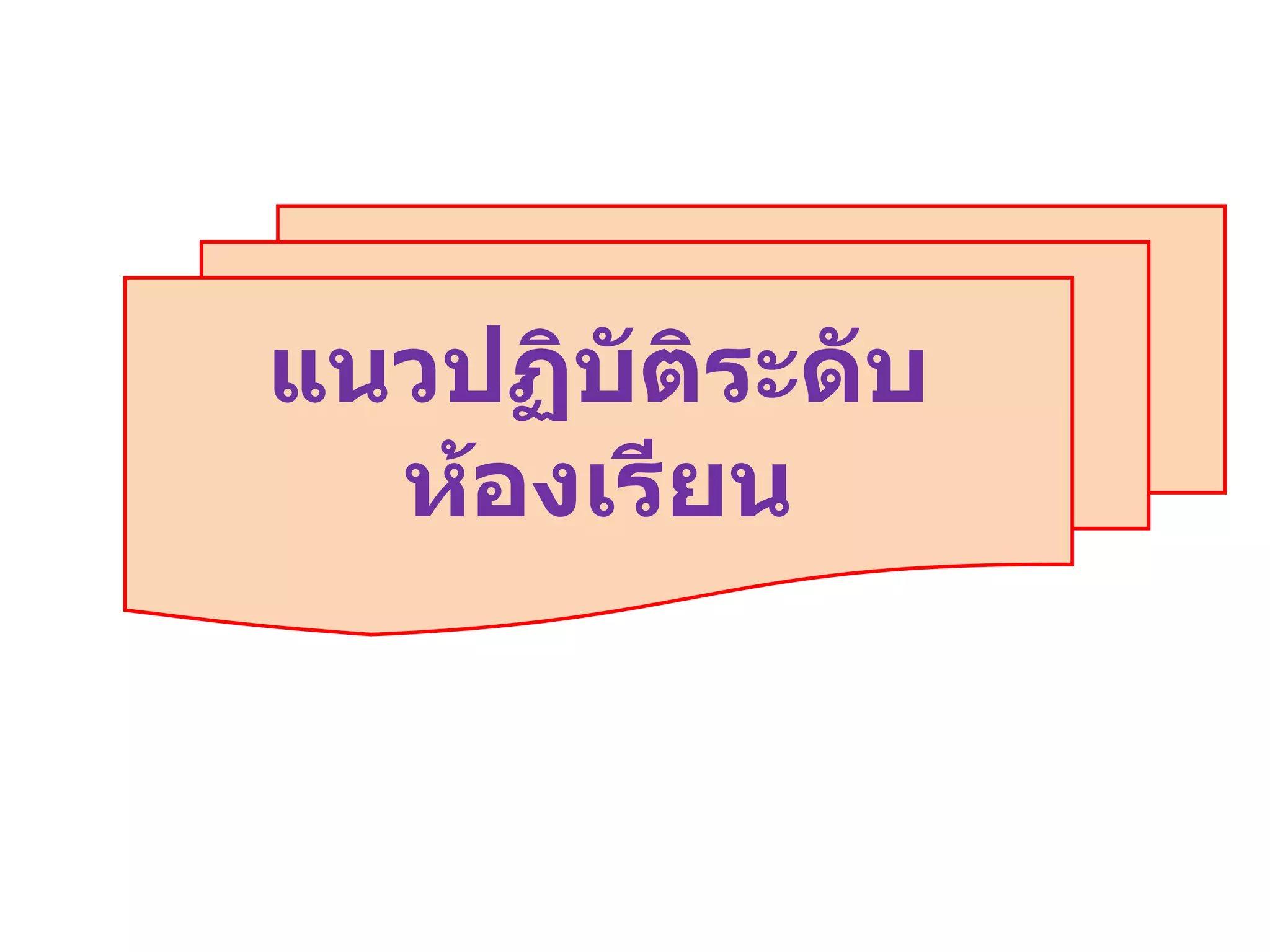 แนวปฏิบัติระดับห้องเรียน 
