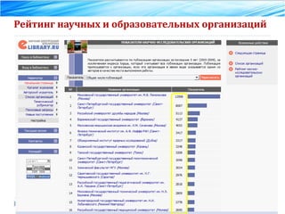 Рейтинг научных и образовательных организаций 