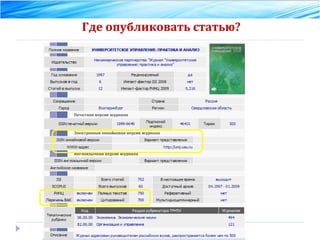 Где опубликовать статью? 
