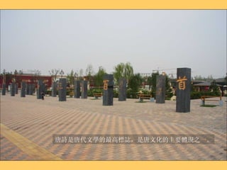 唐詩是唐代文學的最高標誌，是唐文化的主要體現之一 。 