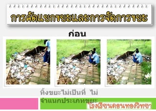 ก่อนดำเนินการทิ้งขยะไม่เป็นที่  ไม่จำแนกประเภทขยะ 