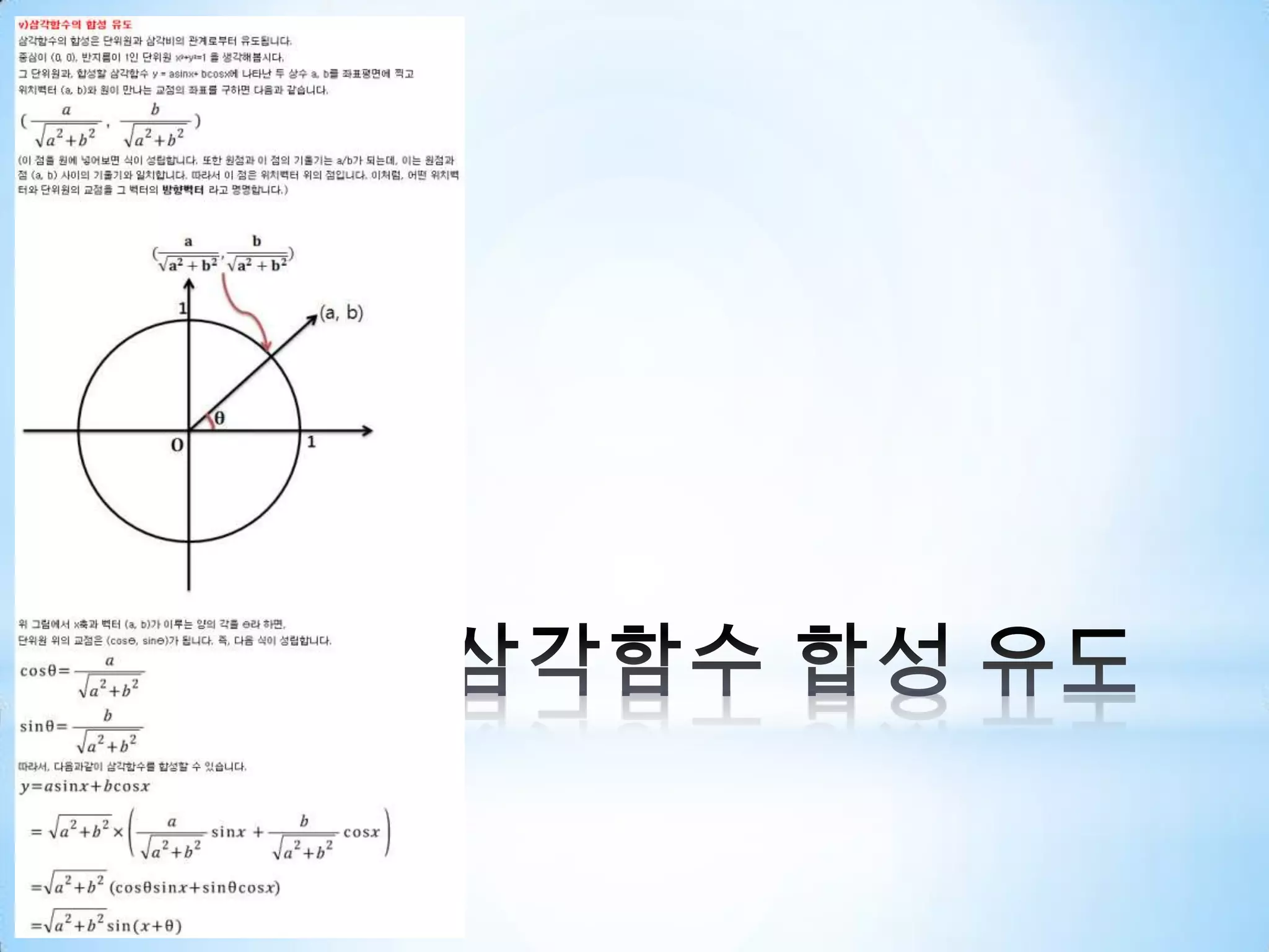 삼각함수 합성 유도