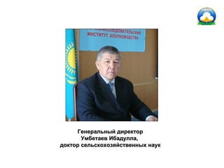 Генеральный директор Умбетаев Ибадулла,  доктор сельскохозяйственных наук 