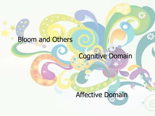 จุดมุ่งหมายของการเรียนรู้พฤติกรรมการเรียนรู้ตามจุดมุ่งหมายของนักการศึกษาซึ่งกำหนดโดย บลูม และคณะ  (Bloomand Others ) มุ่งพัฒนาผู้เรียนใน  ๓  ด้าน    ดังนี้		๑.  ด้านพุทธิพิสัย (Cognitive Domain)  คือ ผลของการเรียนรู้ที่เป็นความสามารถทางสมอง ครอบคลุมพฤติกรรมประเภท ความจำ ความเข้าใจ  การนำไปใช้  การวิเคราะห์  การสังเคราะห์และประเมินผล		๒.  ด้านเจตพิสัย (Affective Domain )  คือ ผลของการเรียนรู้ที่เปลี่ยนแปลงด้านความรู้สึก  ครอบคลุมพฤติกรรมประเภท ความรู้สึก ความสนใจ  ทัศนคติ การประเมินค่าและค่านิยม		๓.  ด้านทักษะพิสัย (Psychomotor Domain)  คือ ผลของการเรียนรู้ที่เป็นความสามารถด้านการปฏิบัติ ครอบคลุมพฤติกรรมประเภท การเคลื่อนไหว  การกระทำ  การปฏิบัติงาน การมีทักษะและความชำนาญ