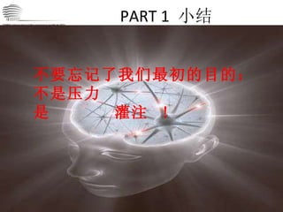 PART 1  小结 CHINA International Neuroscience Institute ICU 不要忘记了我们最初的目的： 不是压力 是  灌注  ! 