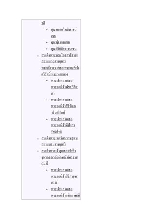 วดี
              คุณพลอยไพลิน เจน
               เซน
          คุณพุ่ม เจนเซน

          คุณสิ ริกิติยา เจนเซน

o   สมเด็จพระบรมโอรสาธิราชฯ
    สยามมกุฎราชกุมาร
    พระเจ้าวรวงศ์เธอ พระองค์เจ้า
    ศรี รัศมิ์ พระวรชายาฯ
          พระเจ้าหลานเธอ

               พระองค์เจ้าพัชรกิติยา
               ภา
          พระเจ้าหลานเธอ

               พระองค์เจ้าสิ ริวณณ
                                ั
               วรี นารี รัตน์
          พระเจ้าหลานเธอ

               พระองค์เจ้าทีปังกร
               รัศมีโชติ
o   สมเด็จพระเทพรัตนราชสุดาฯ
    สยามบรมราชกุมารี
o   สมเด็จพระเจ้าลูกเธอ เจ้าฟ้ า
    จุฬาภรณวลัยลักษณ์ อัครราช
    กุมารี
          พระเจ้าหลานเธอ

               พระองค์เจ้าสิ ริภาจุฑา
               ภรณ์
          พระเจ้าหลานเธอ

               พระองค์เจ้าอทิตยาทรกิ
 