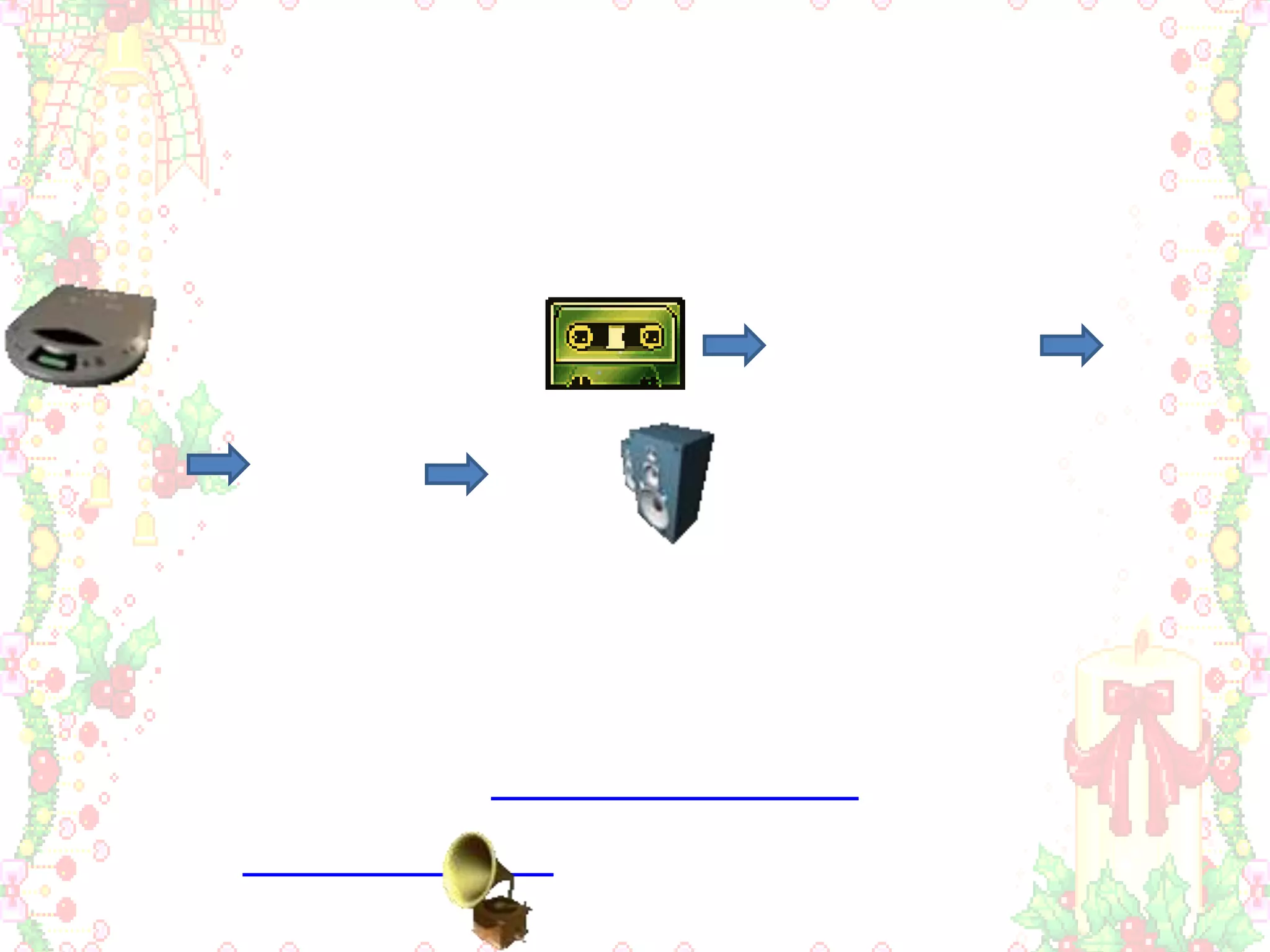     เมื่อนำแถบบันทึกเสียงที่บันทึกได้มาเล่น สัญญาณแม่เหล็กจะถูกเปลี่ยนกลับเป็นสัญญาณไฟฟ้า และสัญญาณนี้จะถูกขยายให้แรงขึ้นด้วยอุปกรณ์ไฟฟ้าจนทำให้ลำโพงสั่นสะเทือนเป็นเสียงขึ้นอีกครั้งหนึ่ง ดังแผนผัง สัญญาณแม่เหล็กจาก ขยายสัญญาณไฟฟ้า  สัญญาณลำโพงเสียงแถบบันทึกเสียงแผนผังการเปลี่ยนพลังงานของเครื่องบันทึกเสียงขณะเล่น              ในการใช้เครื่องใช้ไฟฟ้าที่ให้พลังงานเสียง พวก วิทยุ หรือเครื่องเสียงประเภทต่างๆ ส่วนใหญ่สิ้นเปลืองพลังงานไฟฟ้าไม่มาก แต่ทั้งนี้ขึ้นอยู่กับกำลังไฟฟ้าของเครื่องเสียงนั้นๆ และขึ้นอยู่กับความดังของเสียงในการเปิดฟังด้วย 