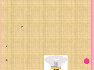  1. หลอดไฟฟ้าแบบธรรมดา         หลอดไฟฟ้าแบบธรรมดา  มีการเปลี่ยนรูปพลังงานจากพลังงานไฟฟ้าเป็นพลังงานความร้อน แล้วจึงเปลี่ยนเป็นพลังงานแสง หลอดไฟฟ้าแบบธรรมดามี 2 แบบ คือแบบเกลียวและแบบเขี้ยว มีส่วนประกอบดังนี้1. ไส้หลอด ทำด้วยโลหะที่มีจุดหลอดเหลวสูง ทนความร้อนได้มาก มีความทานสูง  เช่น ทังสเตน   2. หลอดแก้วทำจากแก้วที่ทนความร้อนได้ดี ไม่แตกง่าย สูบอากาศออกจนหมดภายในบรรจุก๊าซไนโตรเจนและอาร์กอนเล็กน้อย 3.   ขั้วหลอดไฟ เป็นจุดต่อวงจรไฟฟ้า มี 2แบบ คือ แบบเขี้ยวและแบบเกลียว      เนื่องจากหลอดไฟฟ้าประเภทนี้ให้แสงสว่างได้ด้วยการเปล่ยนพลังงานไฟฟ้าเป็นพลังงานความร้อน