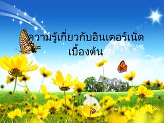 ความรู้เกี่ยวกับอินเตอร์เน็ตเบื้องต้น 