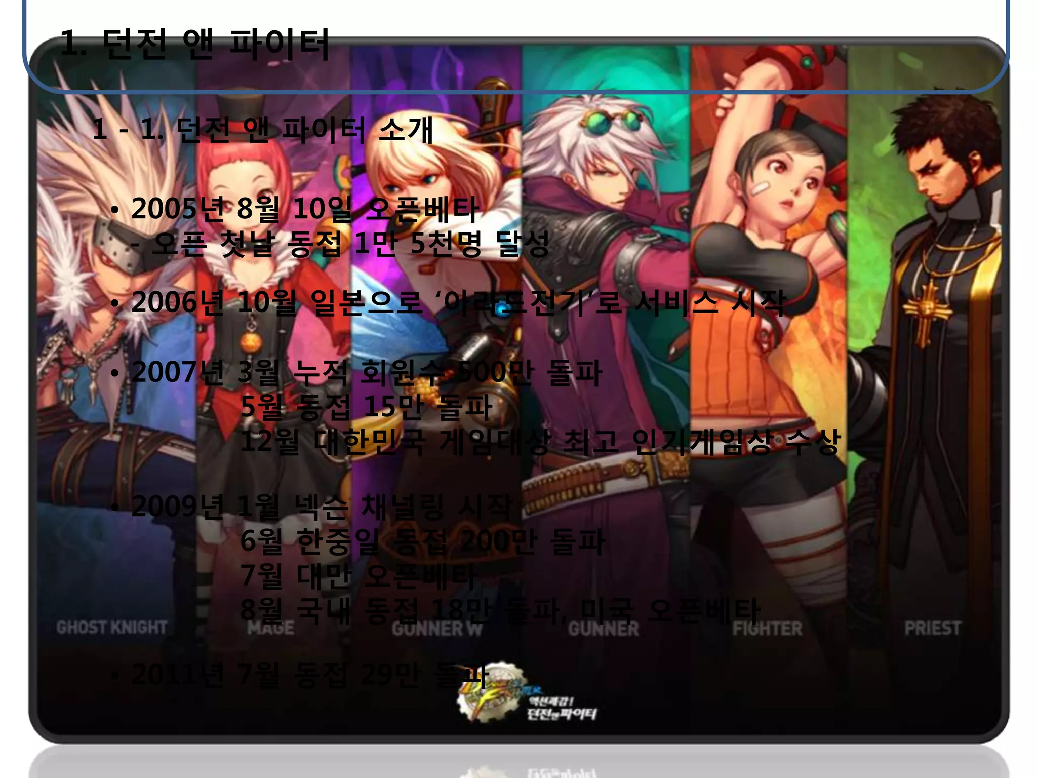 던파 첫 발표 | PPTX
