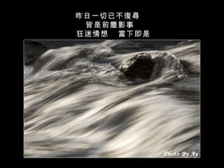 昨日一切已不復尋 皆是前塵影事 狂迷情想  當下即是   